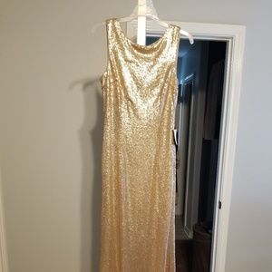 NWT Gorgeous Gold Sequin LuLu's Formal